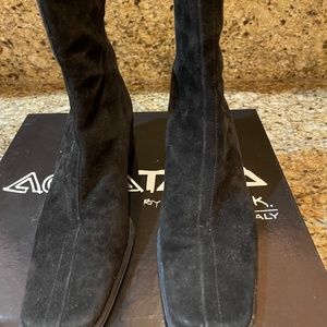 Aquatalia Black Suede Waterproof Boot